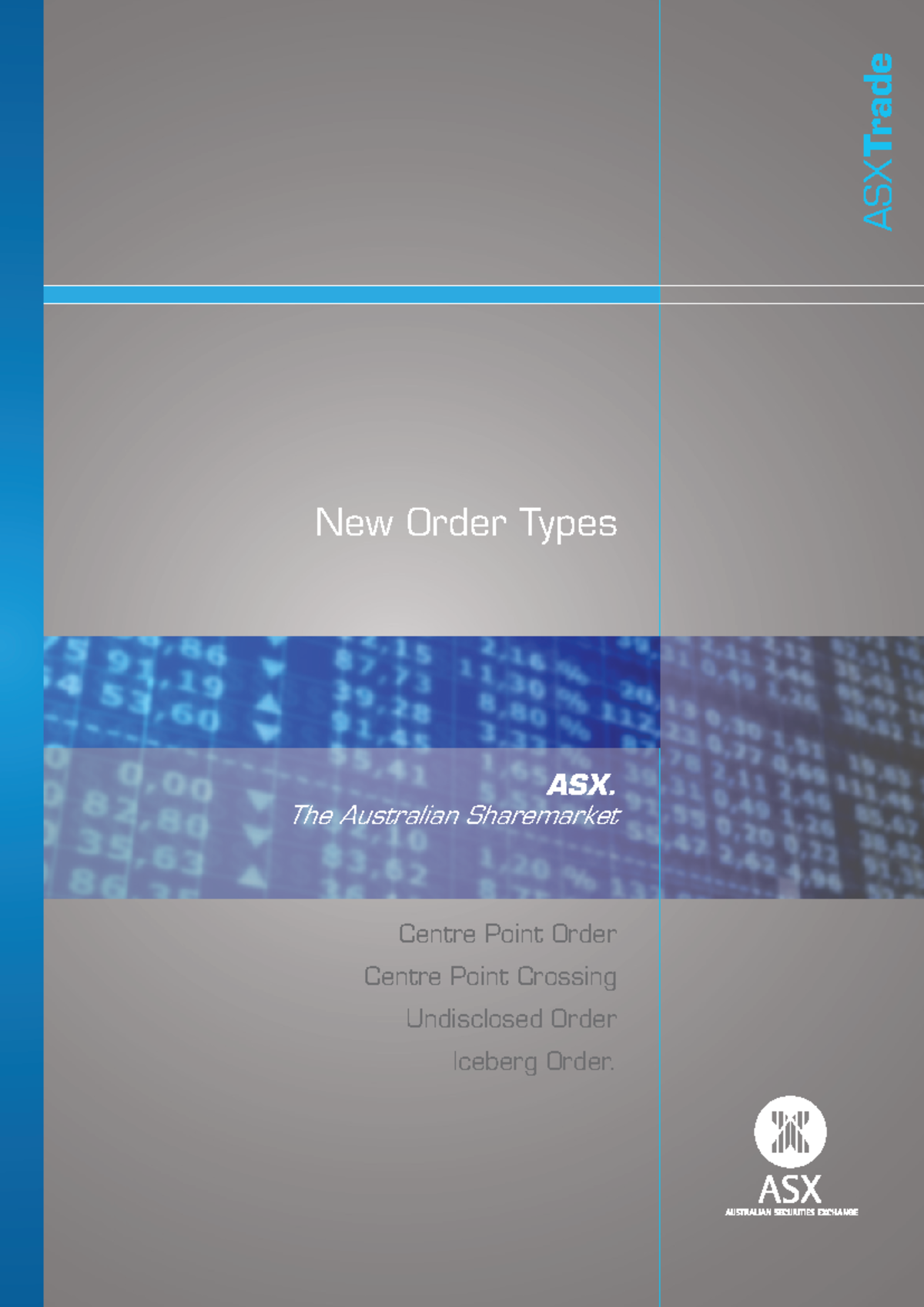 ASX Trade New Order Types: Centre Point, Undisclosed & Iceberg Orders ...