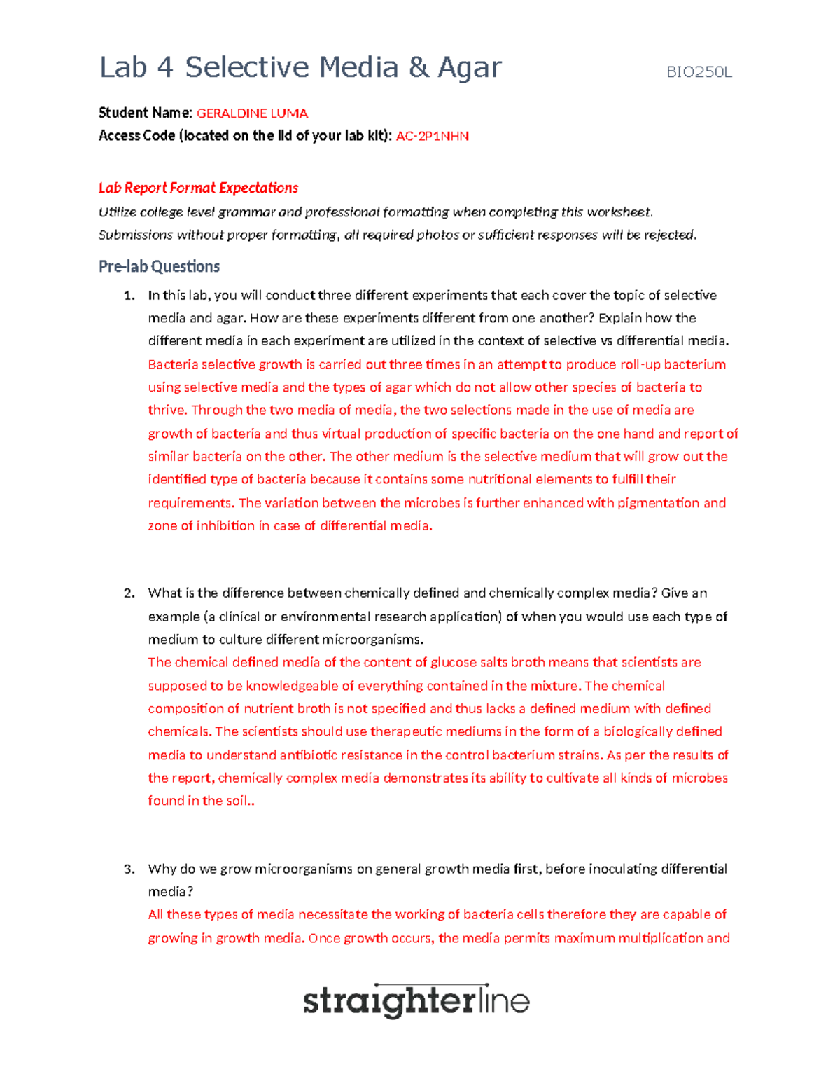 Micro 4 Lab 4: Selective Media and Agar Experiments Report - Studocu