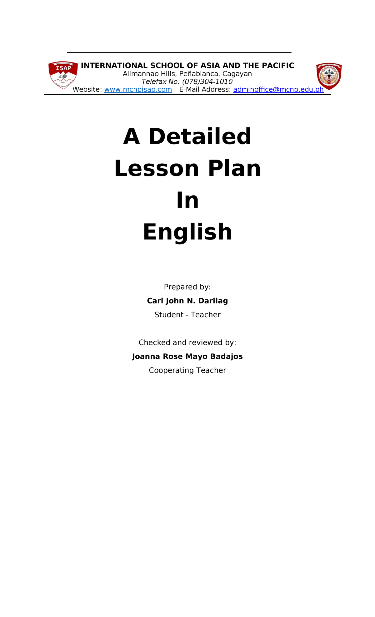 Cohesive devices Lesson Plan V1