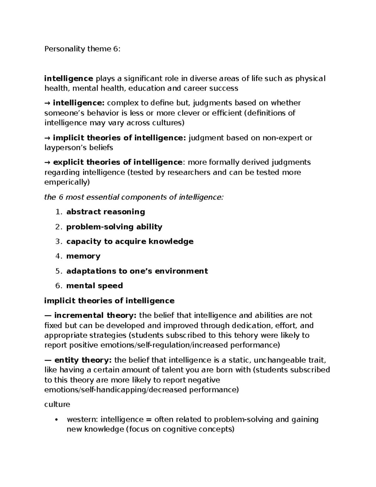 Theoretical Approaches to Intelligence: Multifactor & Hierarchical ...