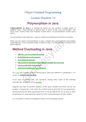 ADD-IV-OOP-Polymorphism in Java - ADP Subject: Object Oriented ...
