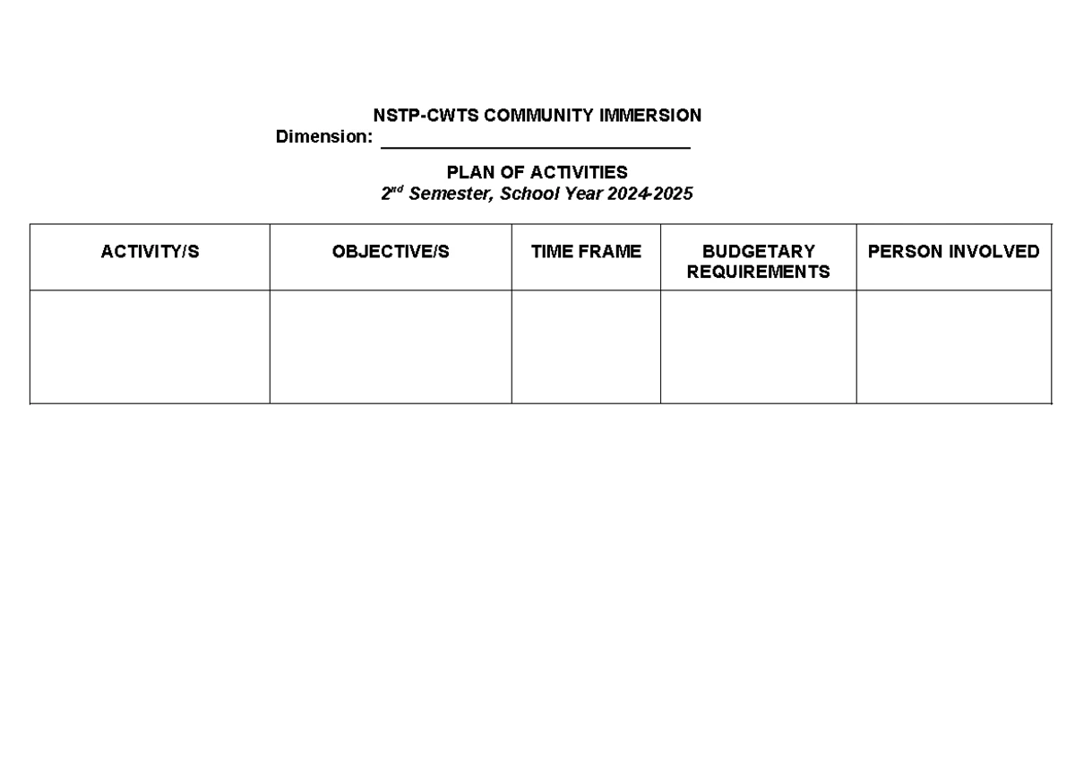 CWTS Common Module 1: Overview of NSTP Implementation for Review - Studocu