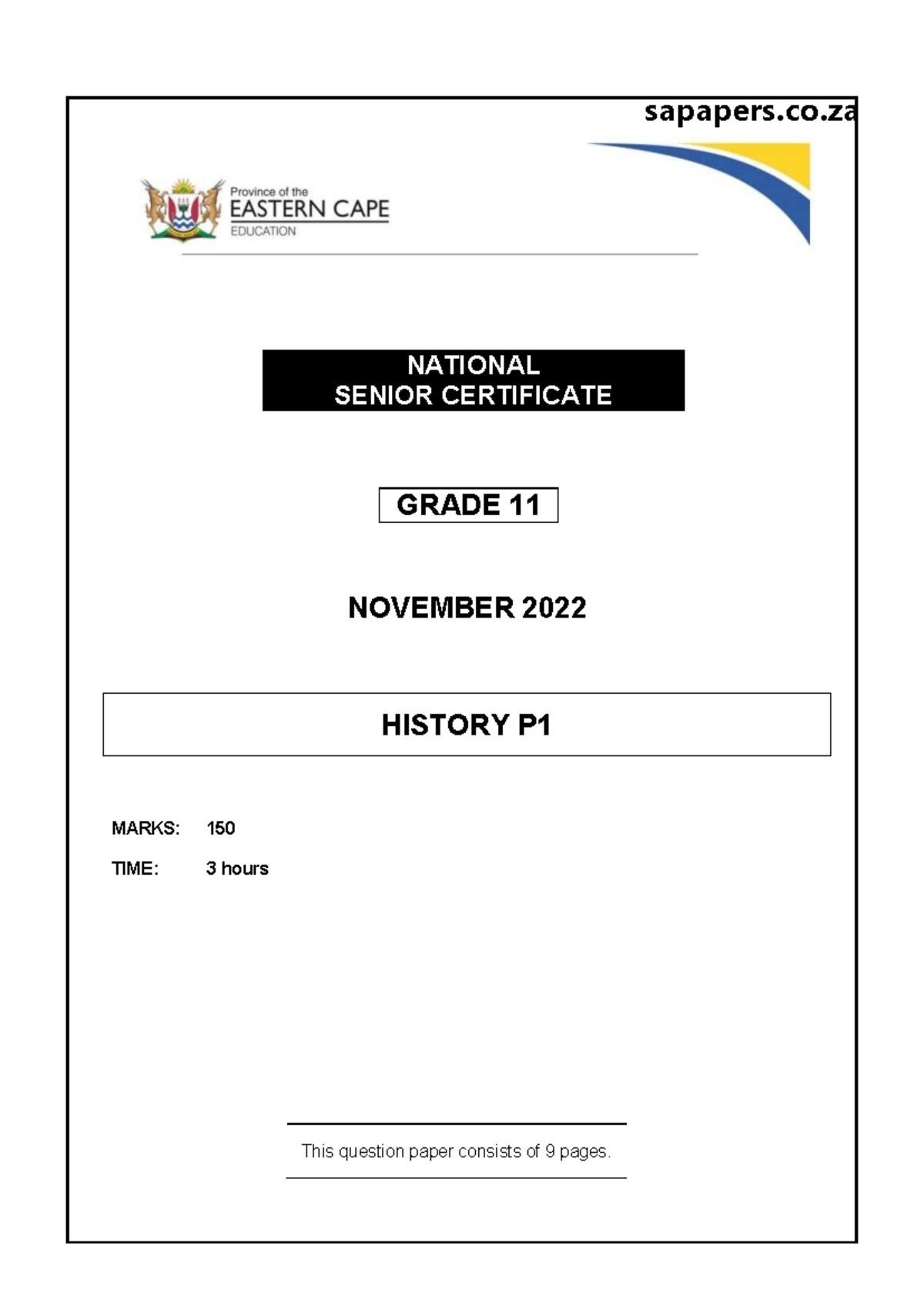 HISTORY P1 GRADE 11 NOV 2022 EXAM PAPER: COMMUNISM, CAPITALISM & RACE ...