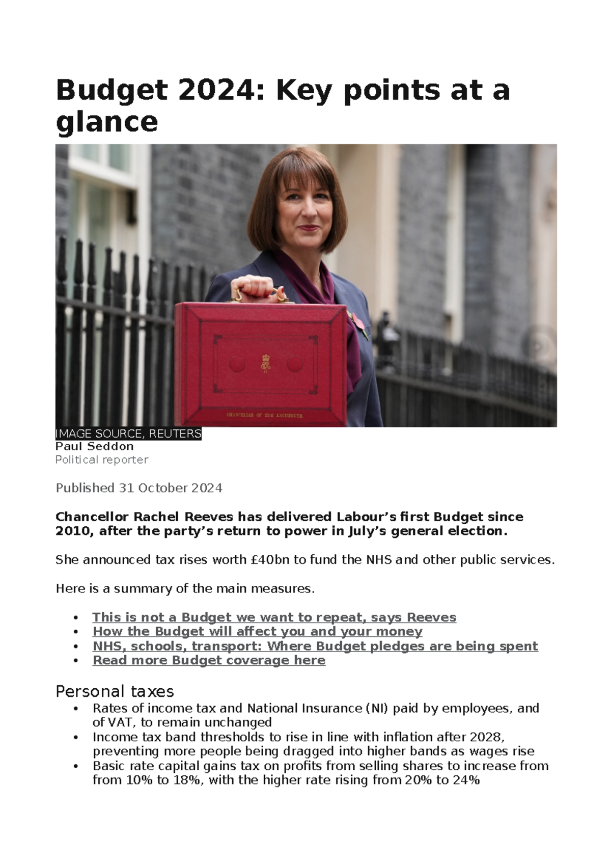 Budget 2024: Key Highlights and Tax Changes Explained - Studocu