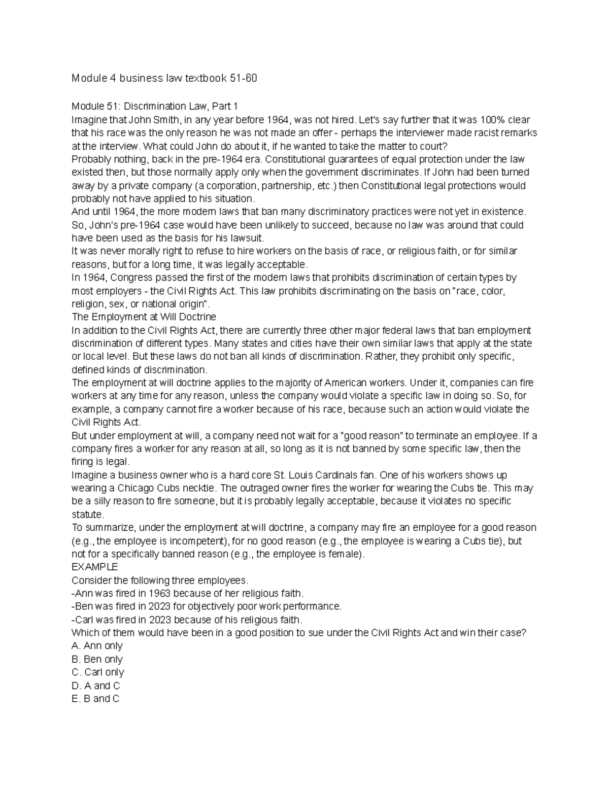 Title VII of the Civil Rights Act: Employment Discrimination Essentials ...