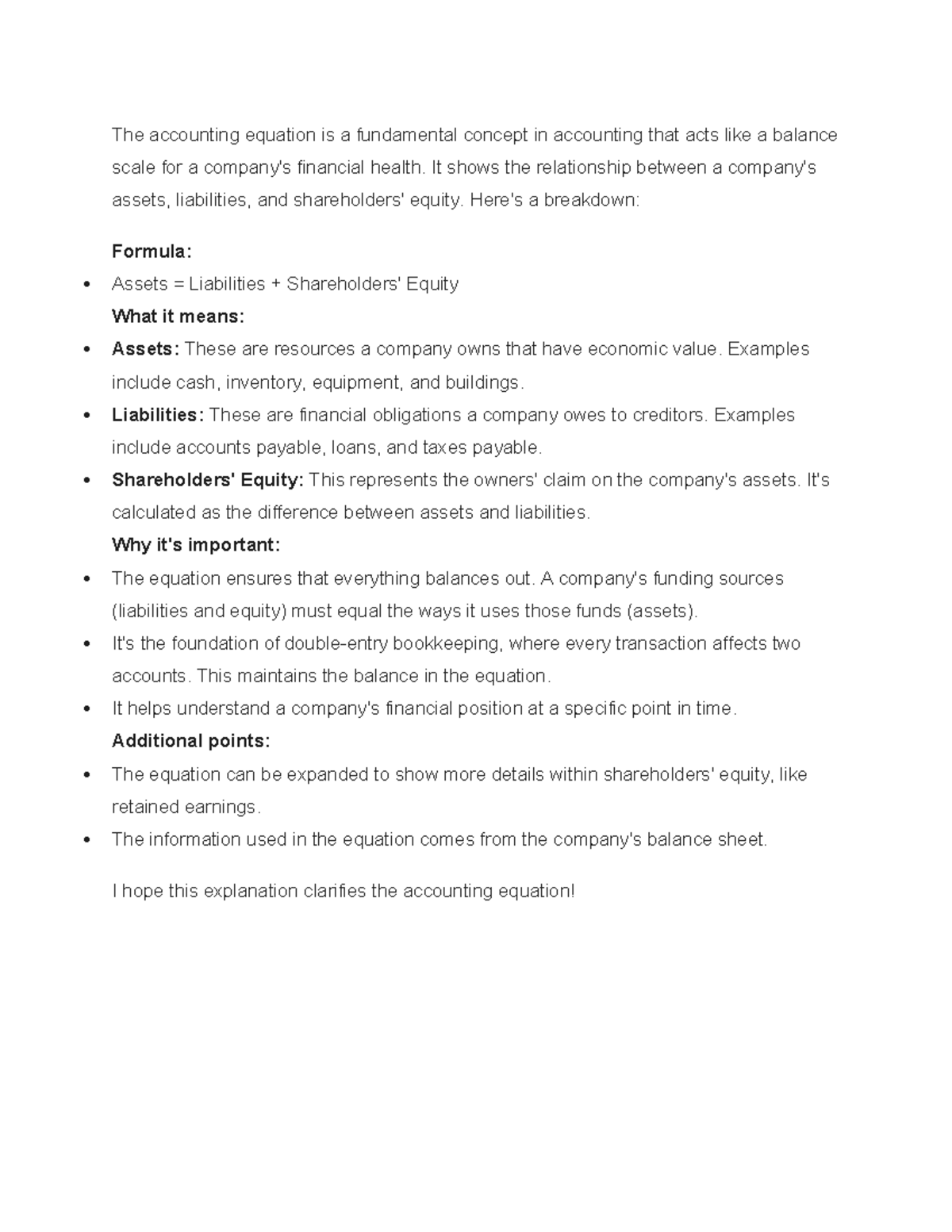 The Accounting Equation: Understanding Assets, Liabilities & Equity ...