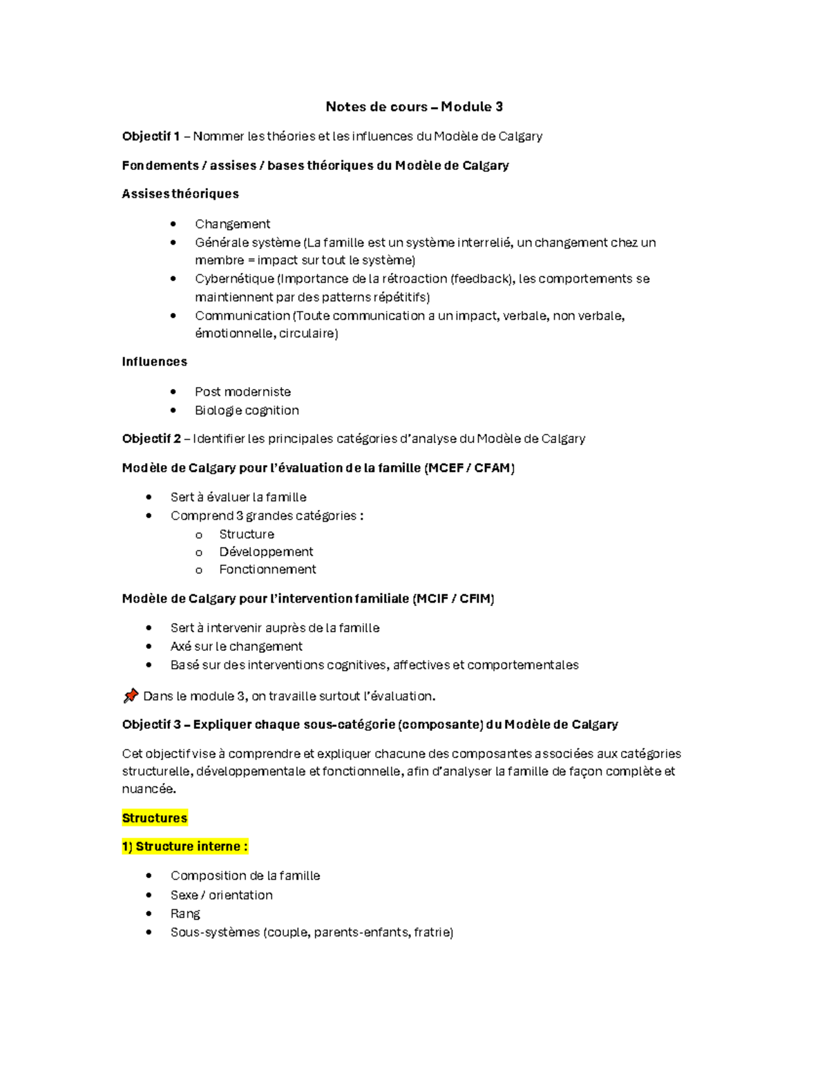 Notes de cours - Module 3 : Théories et Composantes du Modèle de ...