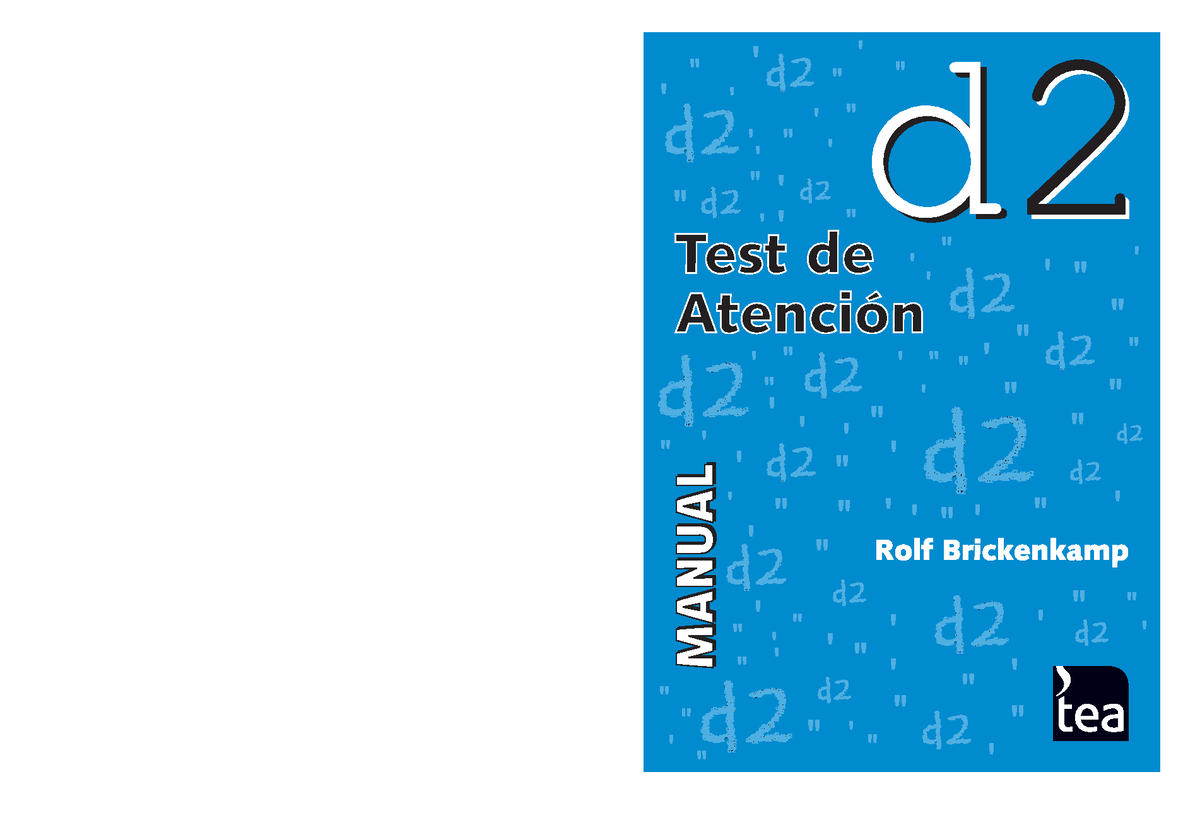 D2 Extracto Test De Atencion D2 Para Evaluar La Atencion Selectiva Y Concentracion De Los 7044