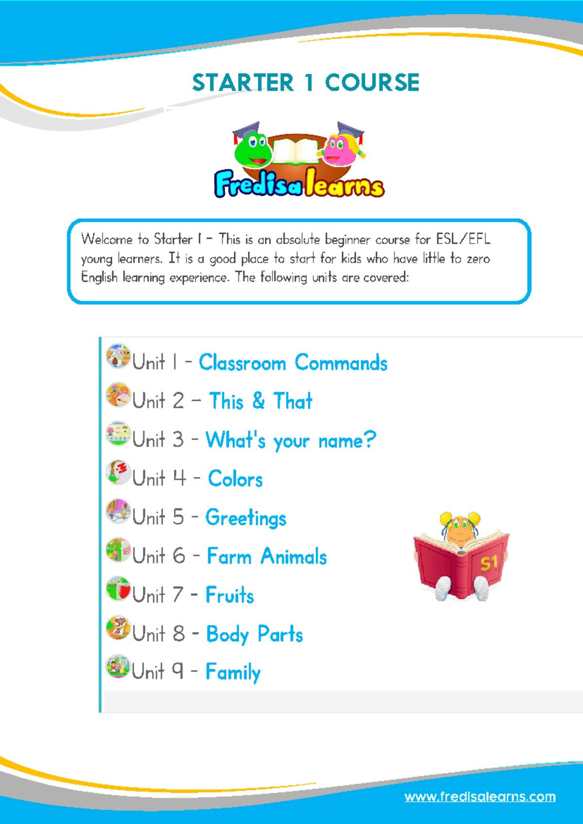 Starter 1 - English for Kids: Beginner Course Overview - Studocu