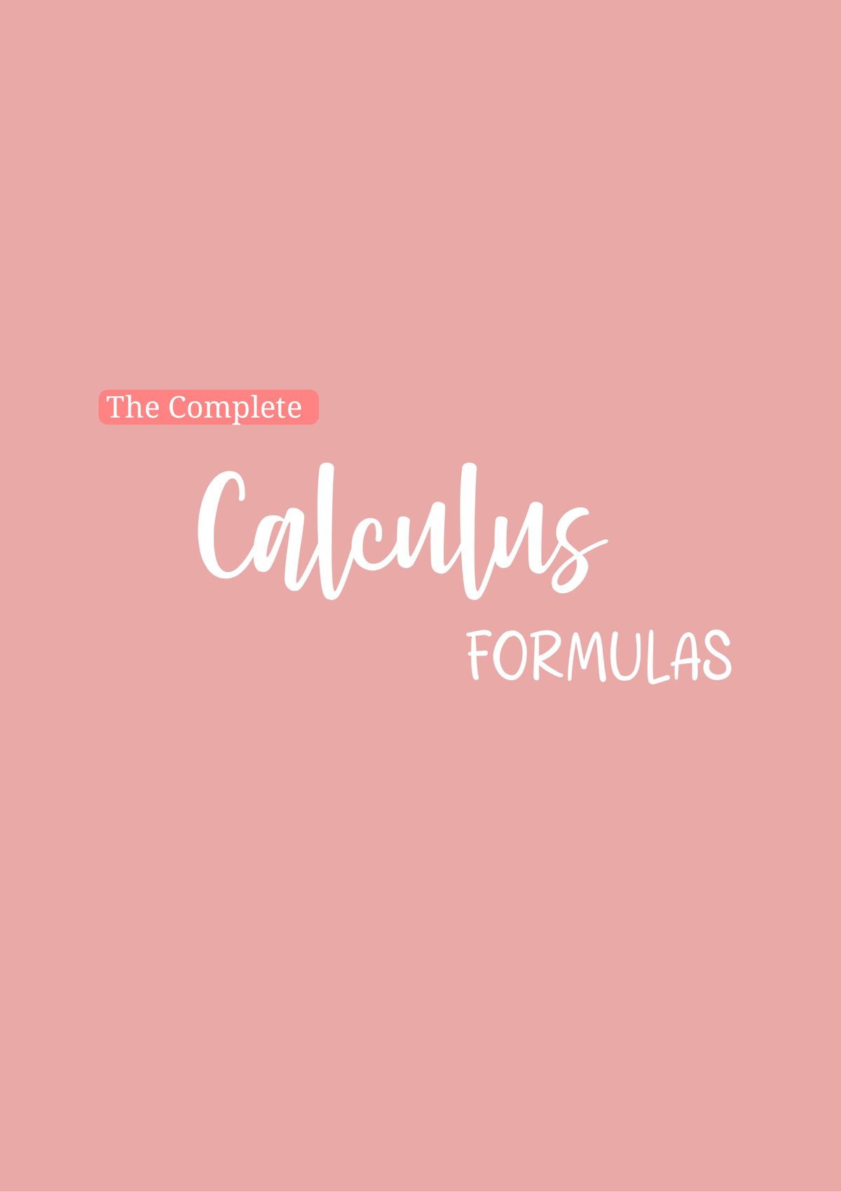 Calculus - Formulas - The Complete Calculus FORMULAS Trigonometry ...