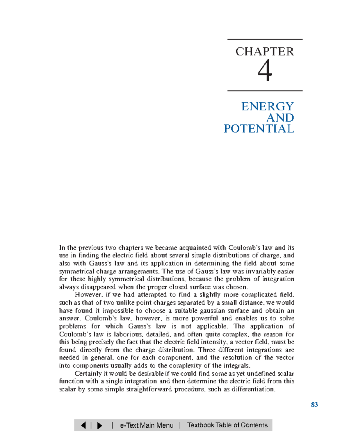 Chapt 04 - brbrtbrtbrt - CHAPTER 4 ENERGY AND POTENTIAL In the previous ...