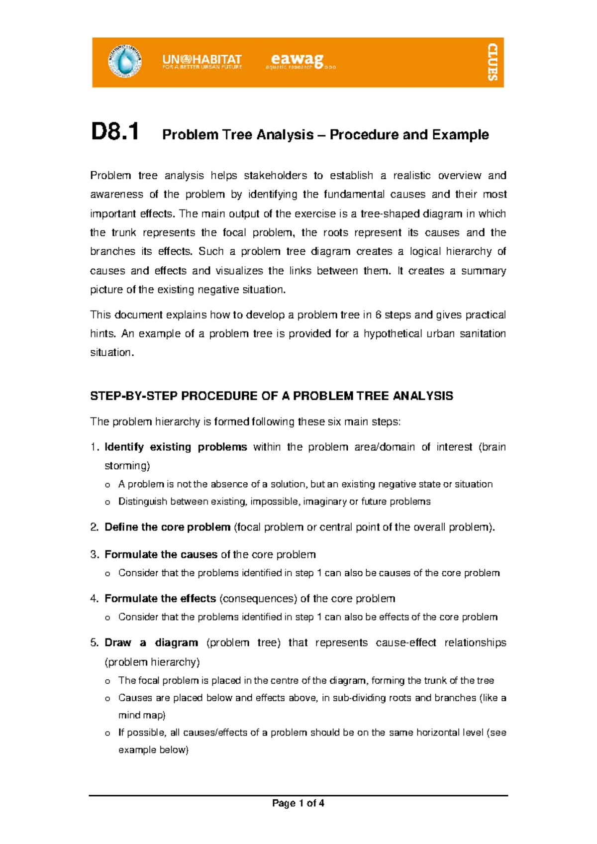 D8 1 Problem Tree Analysis - The main output of the exercise is a tree ...