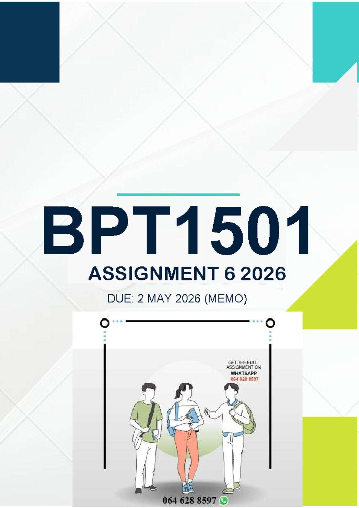 BPT1501 Assignment 6 Memo 2026: Creative Teaching Poster Project - Studocu