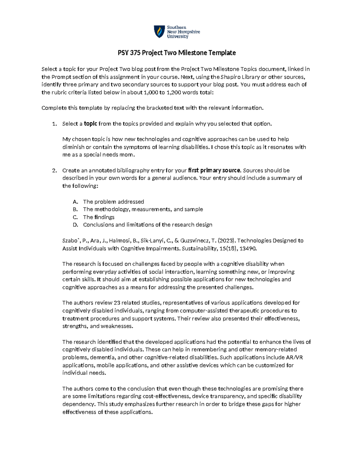 PSY 375 Project Two Milestone: Blog Post Topic Selection Guide - Studocu