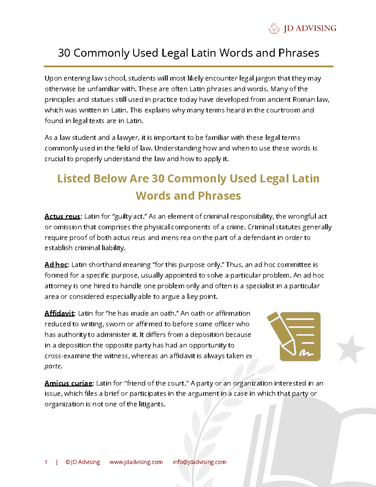 30 Essential Legal Latin Terms for Law Students - Studocu