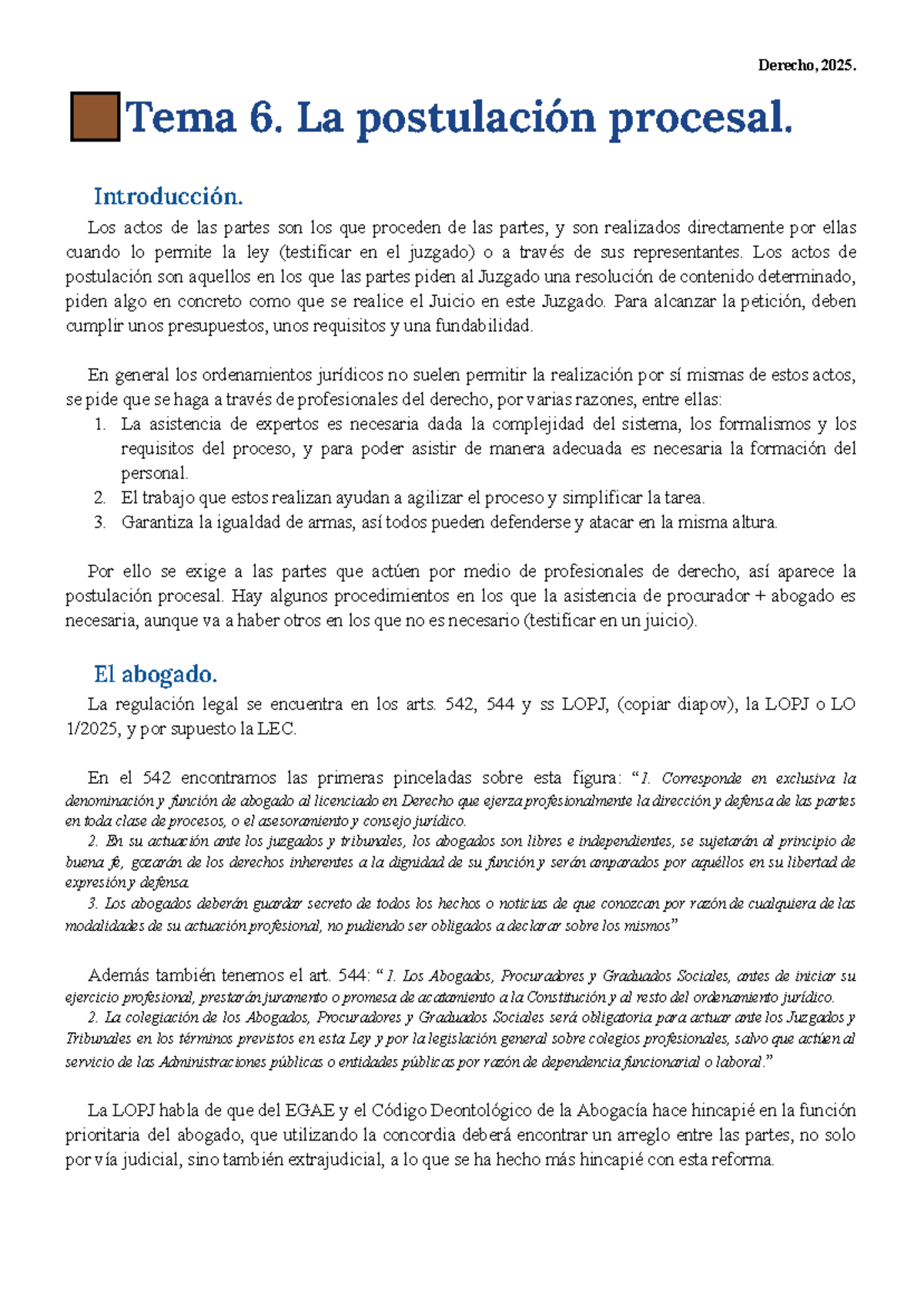 Tema de Postulación: Requisitos y Proceso Legal en LEC 23/2/1º - Studocu