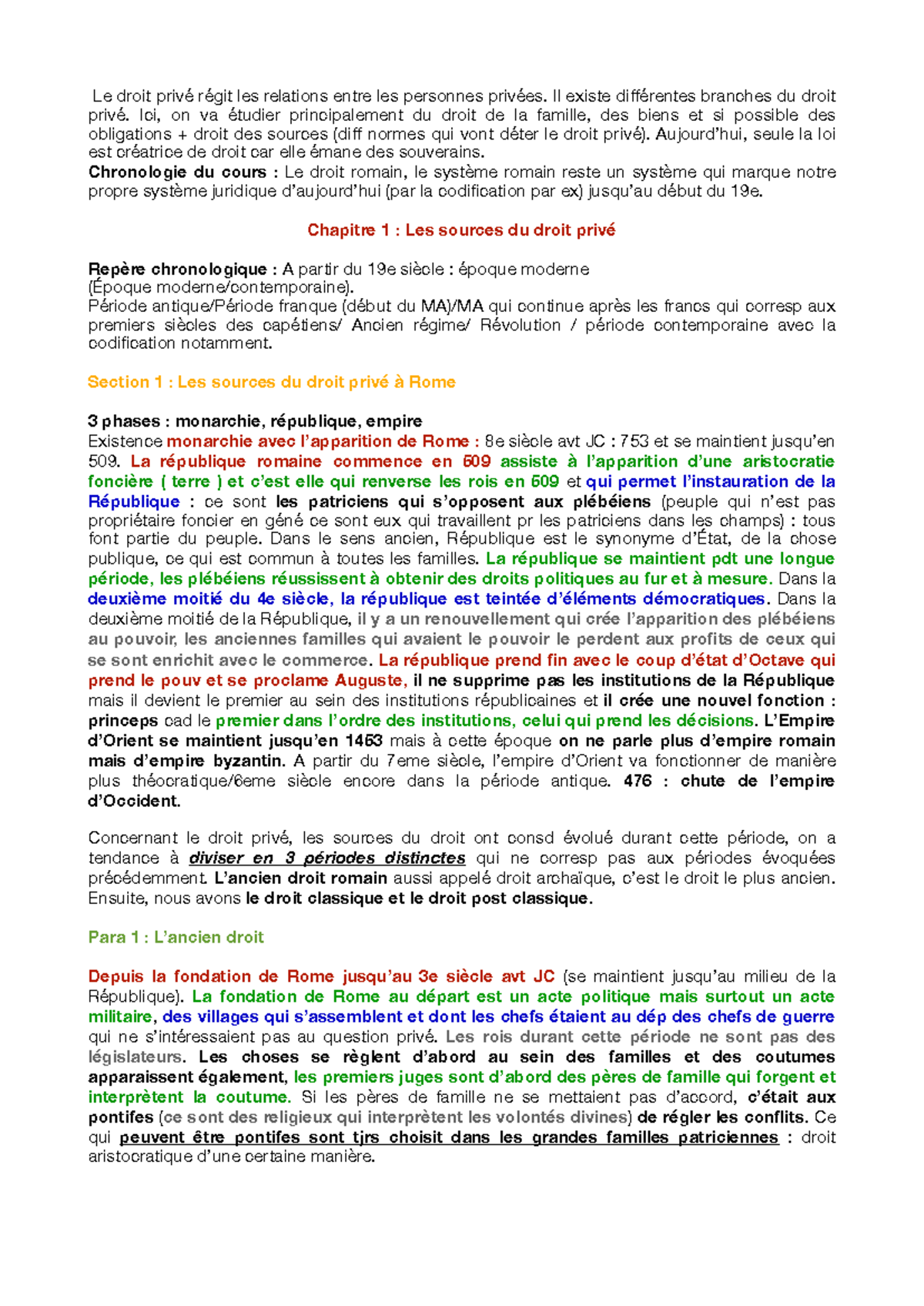 Histoire du Droit Privé : Sources et Évolution des Normes (Droit 101 ...