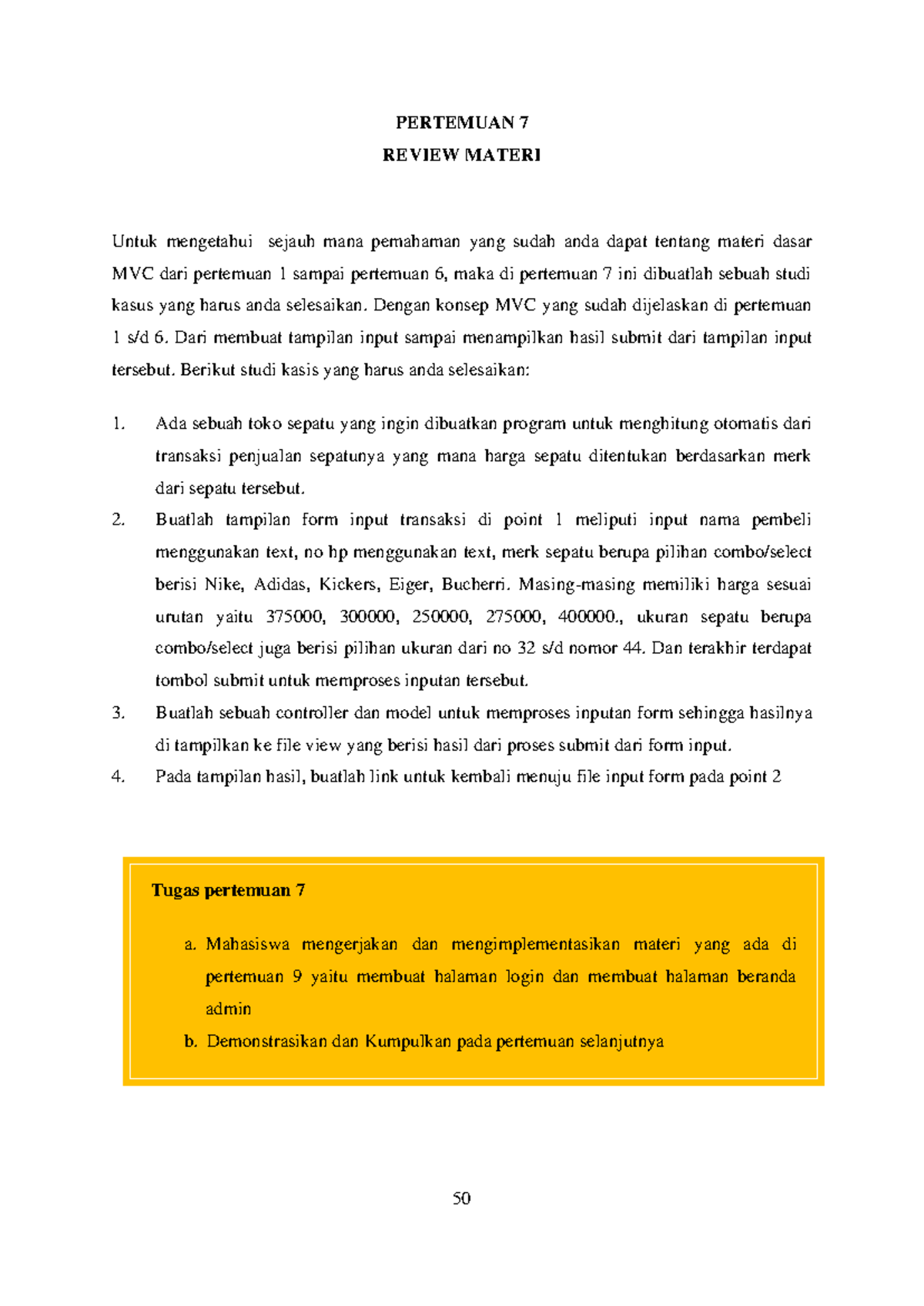 Modul Pemrograman Web II - Pertemuan 7: Review dan Studi Kasus MVC ...