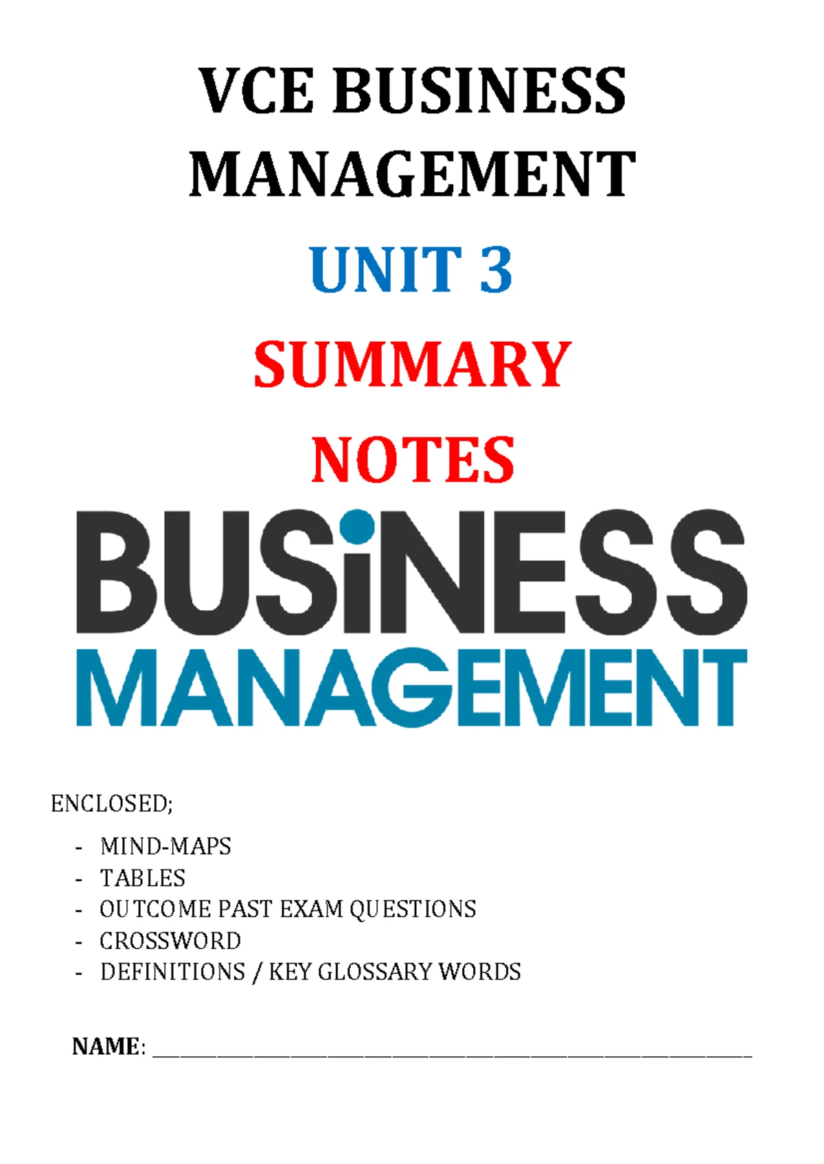 Unit 3 Business Management June 2025 Trial Exam Guide - Studocu