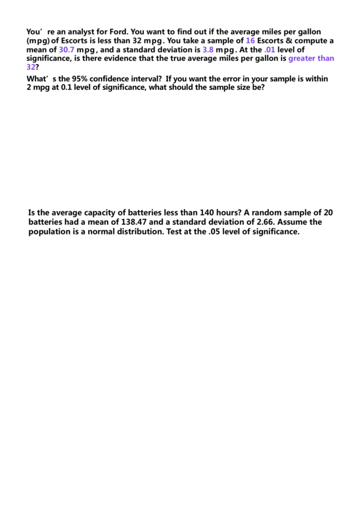 Practice Questions for Midterm Exam: Statistics Analysis - Studocu