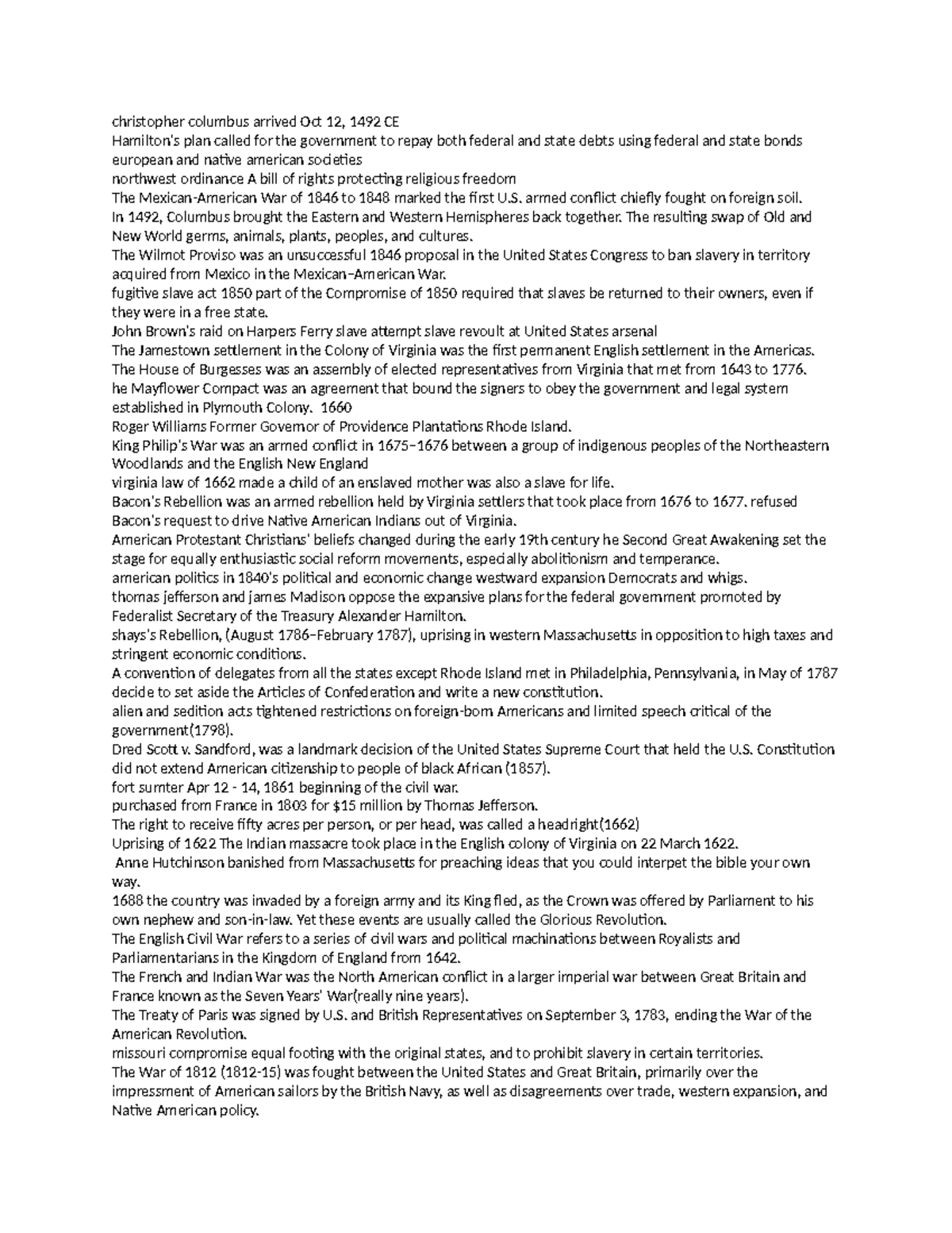 Study guidessss - christopher columbus arrived Oct 12, 1492 CE Hamilton ...