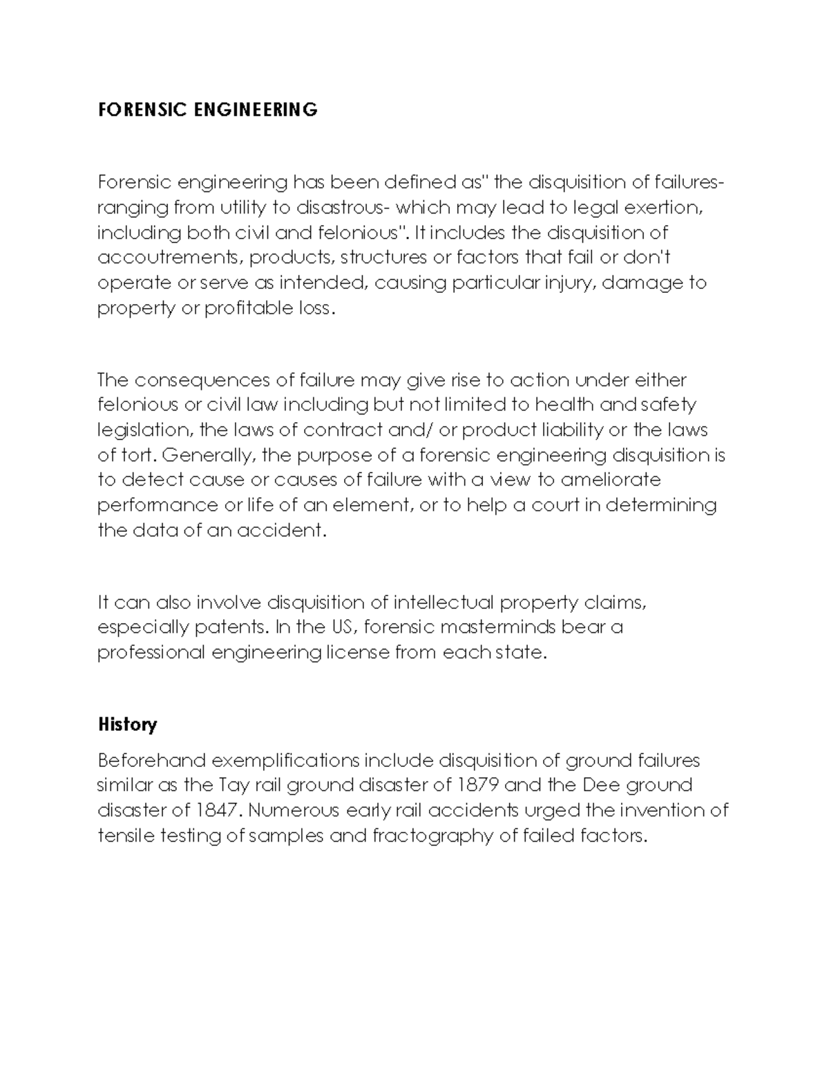 Forensic Engineering: An Overview of Principles and Practices - Studocu