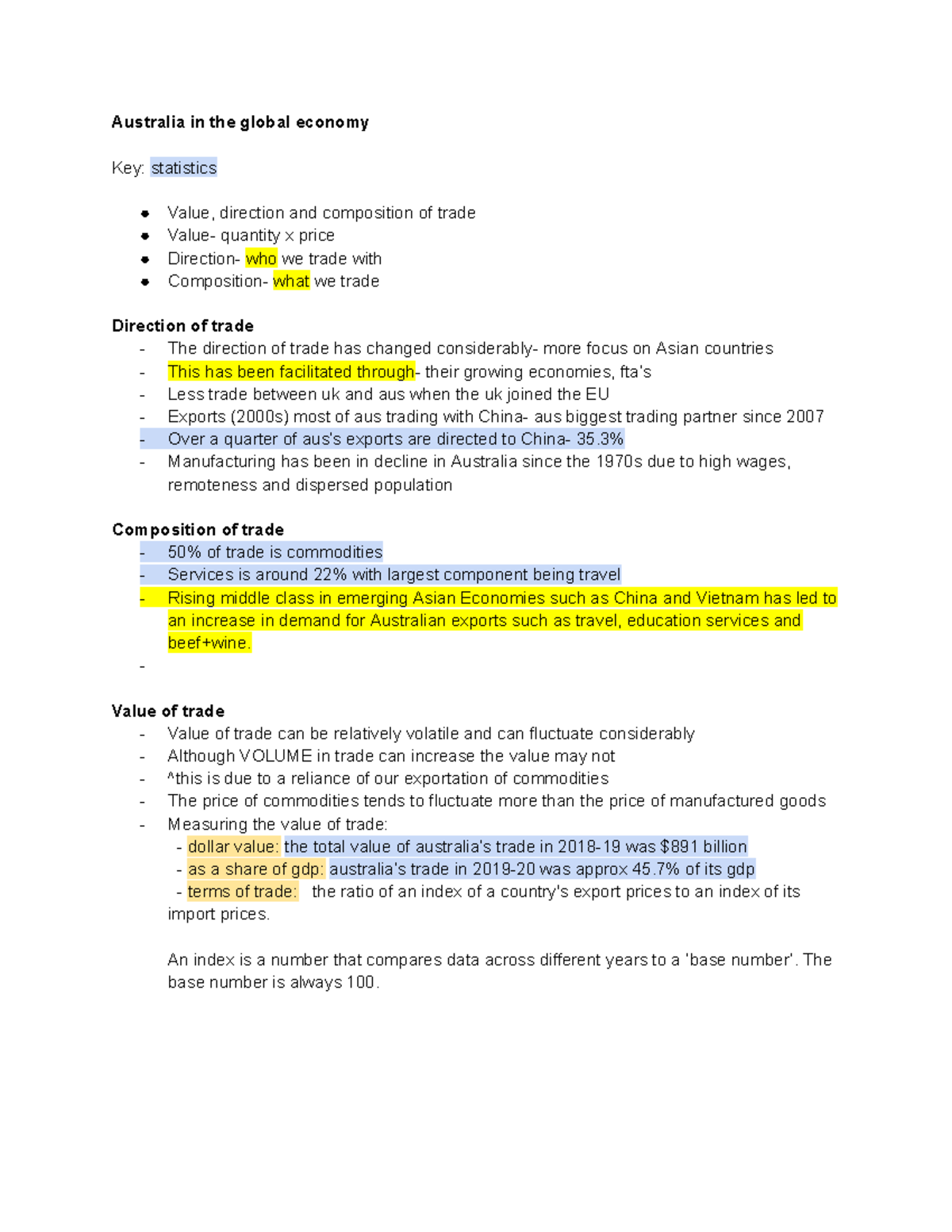 Economic Notes: Australia in the Global Economy (Topic 2) - Studocu