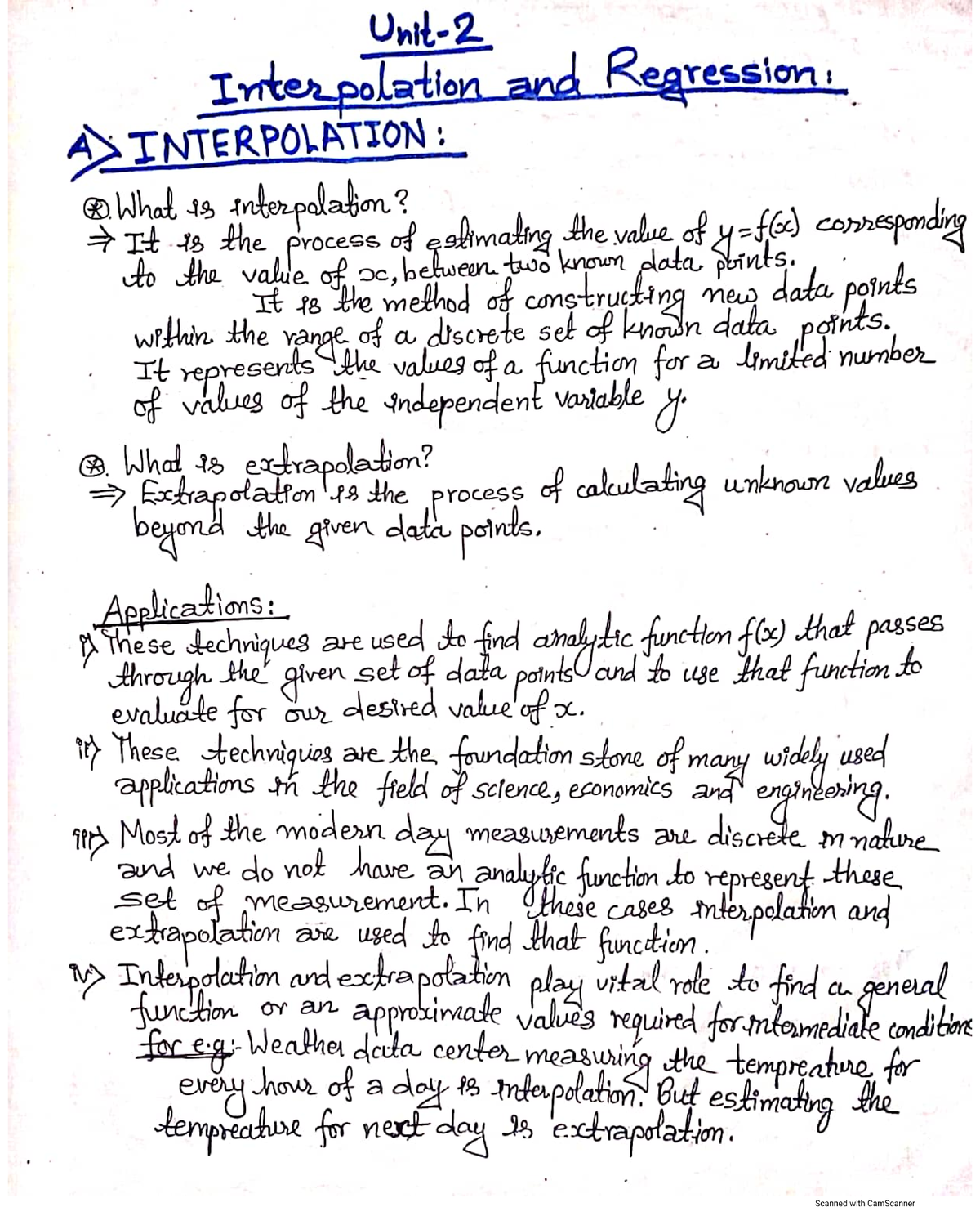 Interpolation and Regression Techniques: A Comprehensive Overview - Studocu