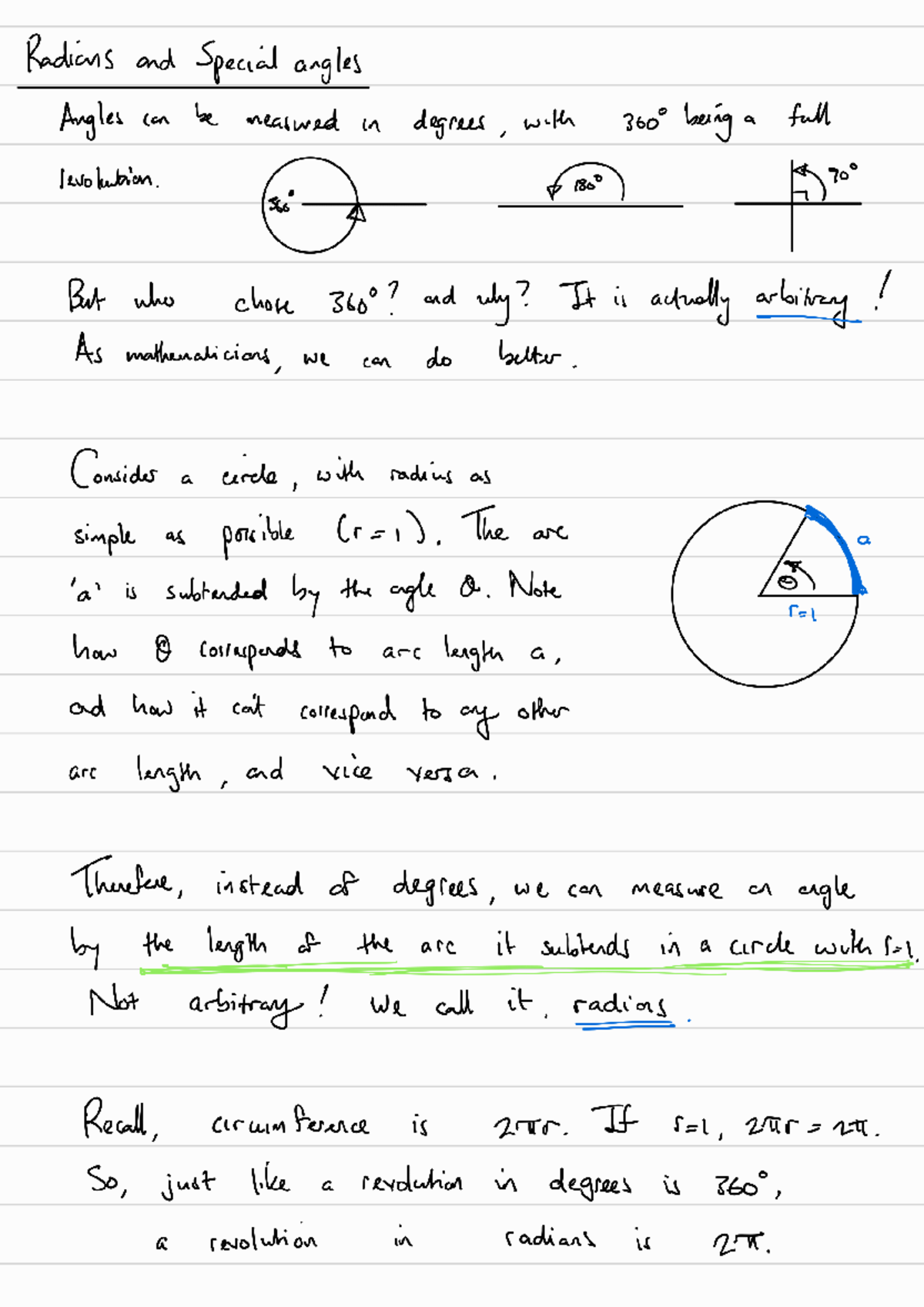 Radians and Trigonometry: Understanding Angles and Functions (MATH101 ...