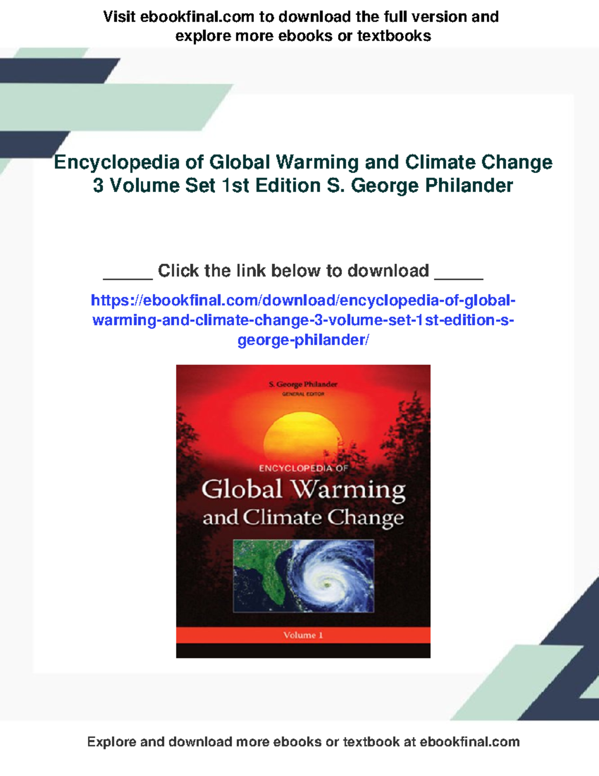 Encyclopedia of Global Warming & Climate Change - 1st Edition by S ...