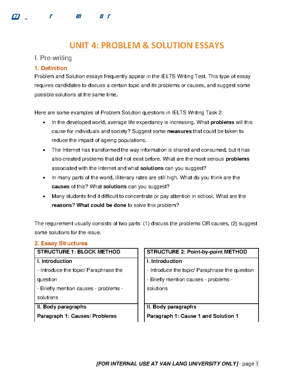 [HK241] AVTC5 - Unit 4 - Problem Solution Essays - Comprehensive Guide ...