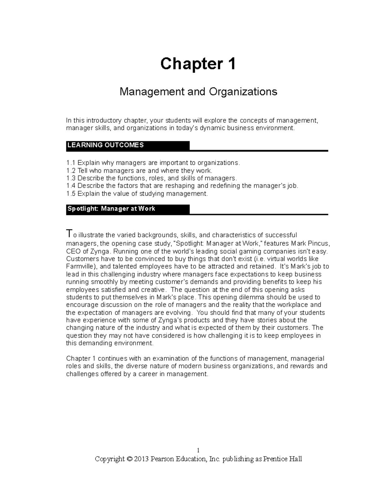 Chapter 01 - Management and Organizations - Chapter 1 Management and ...