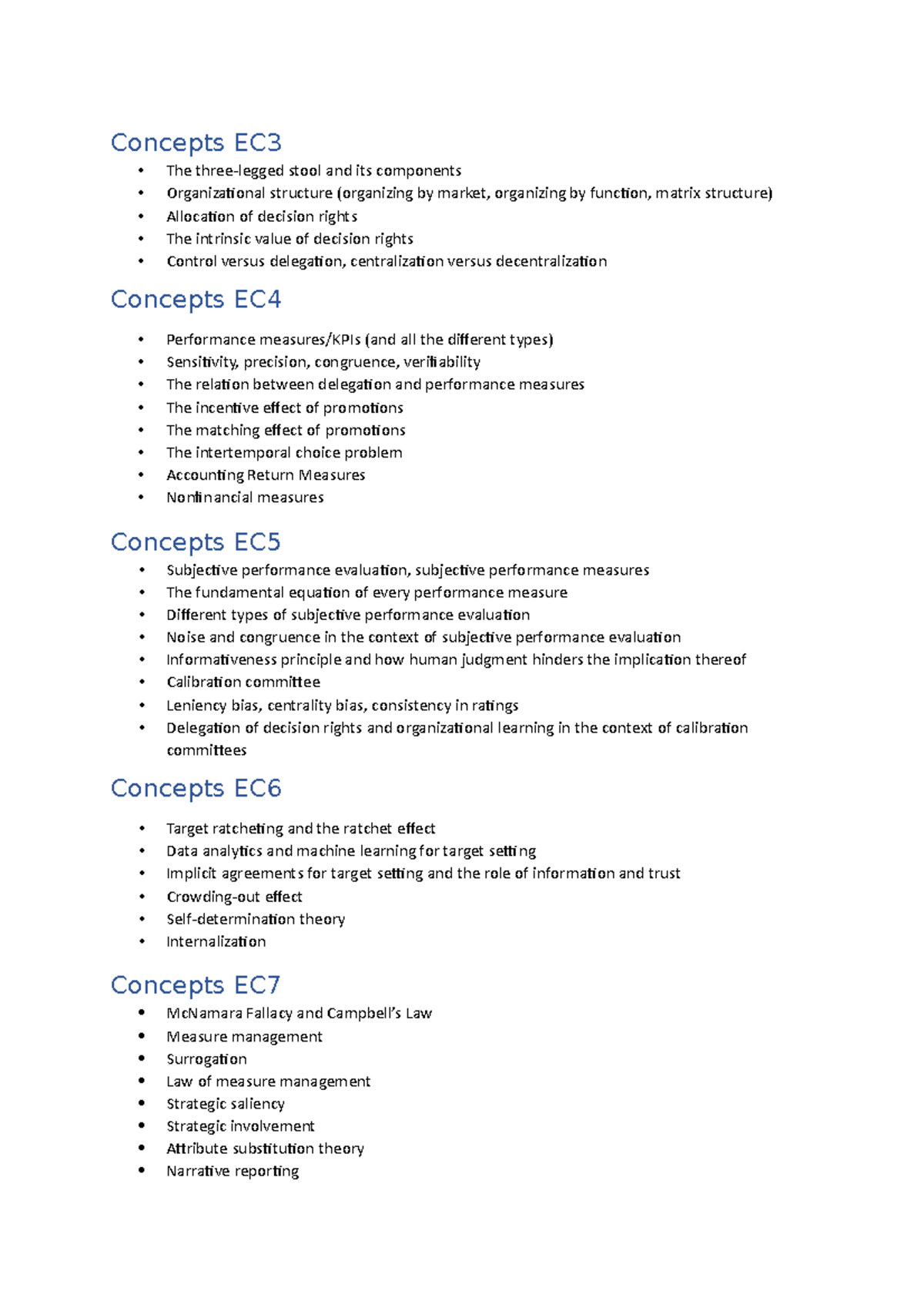Concepts in Economics: Key Theories and Principles for EC 101 - Studeersnel