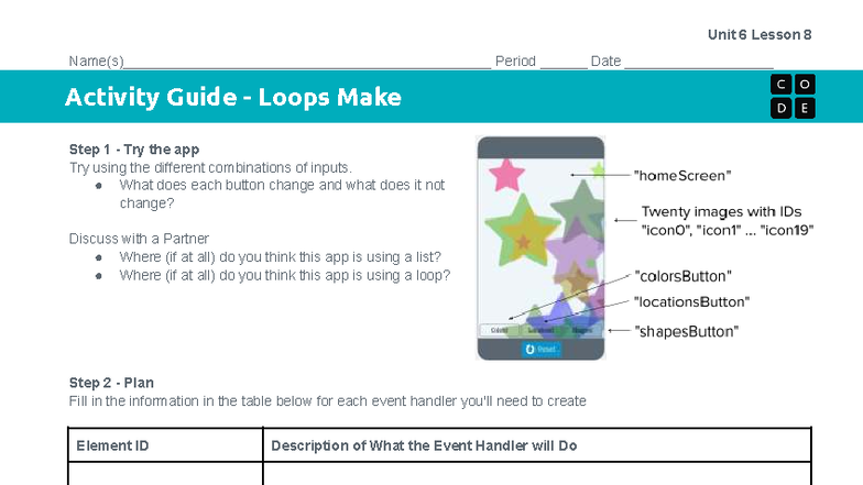 Activity Guide - Loops Make - CSP Unit 6 Lesson 8 - Studocu