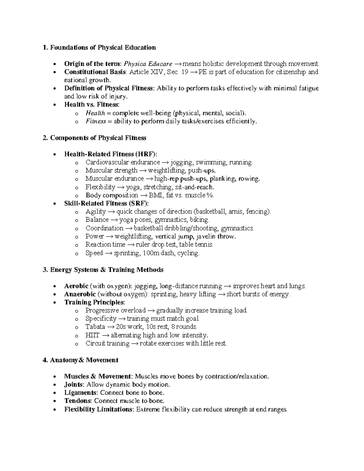 Foundations of Physical Education: Key Concepts and Fitness Components ...