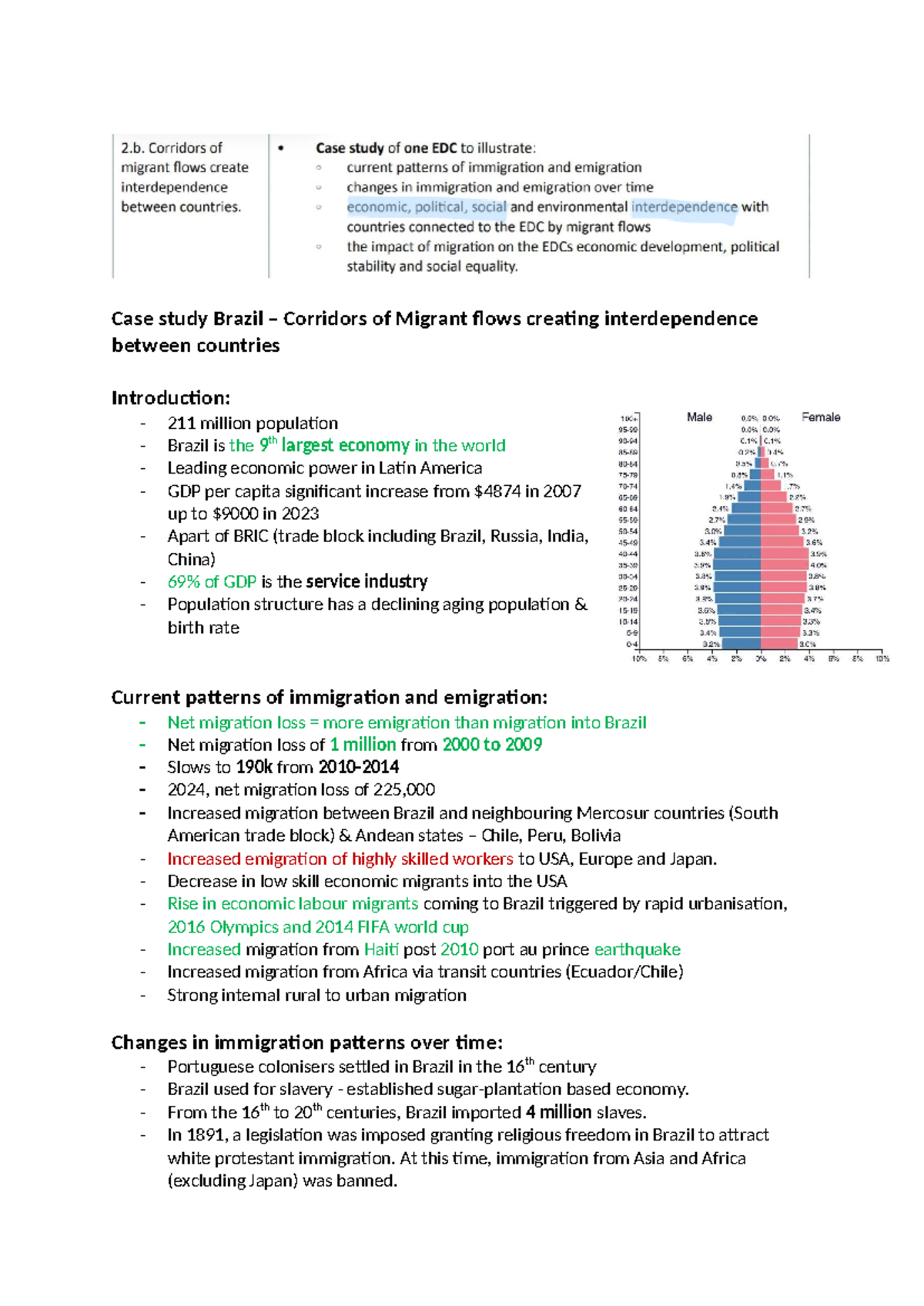 Case Study: Brazil's Migrant Flows and Interdependence Dynamics - Studocu