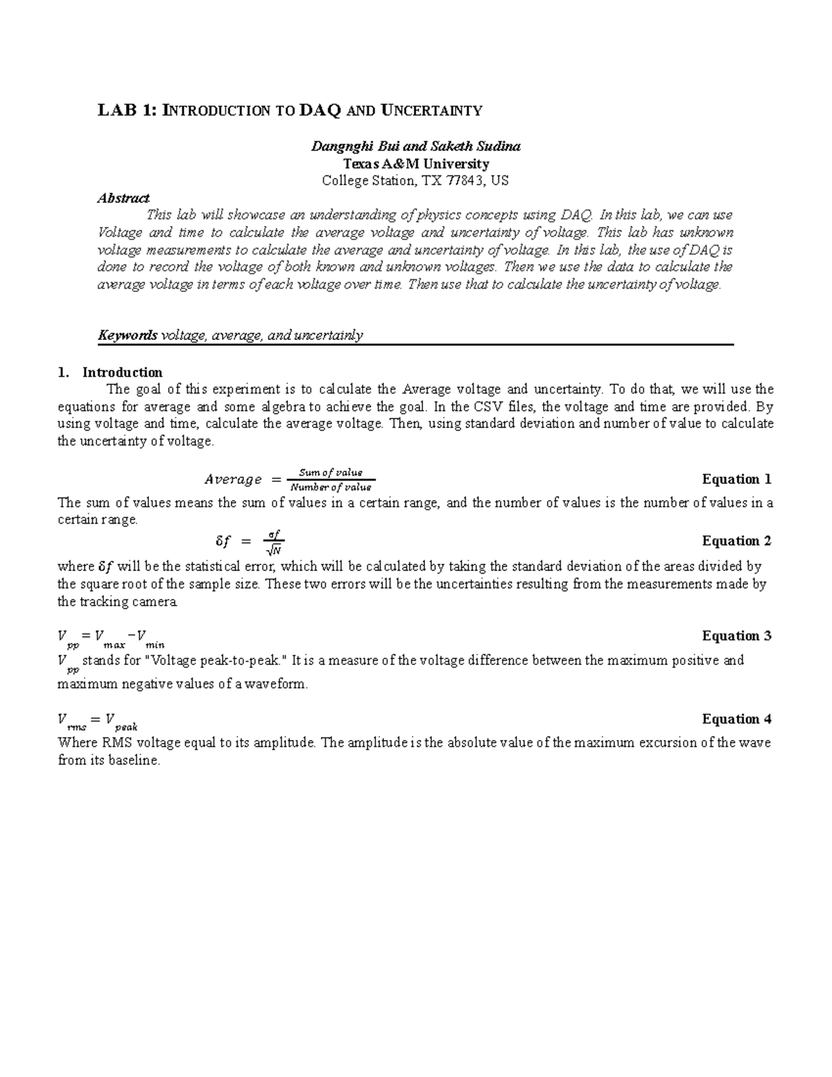 LAB 1 Introduction to DAQ and Uncertainty - LAB 1: INTRODUCTION TO DAQ ...