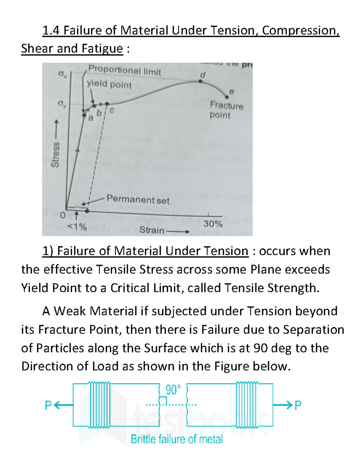 1.4 Failure of Material Under Tension n Compression n Shear Fatigue - 1 ...