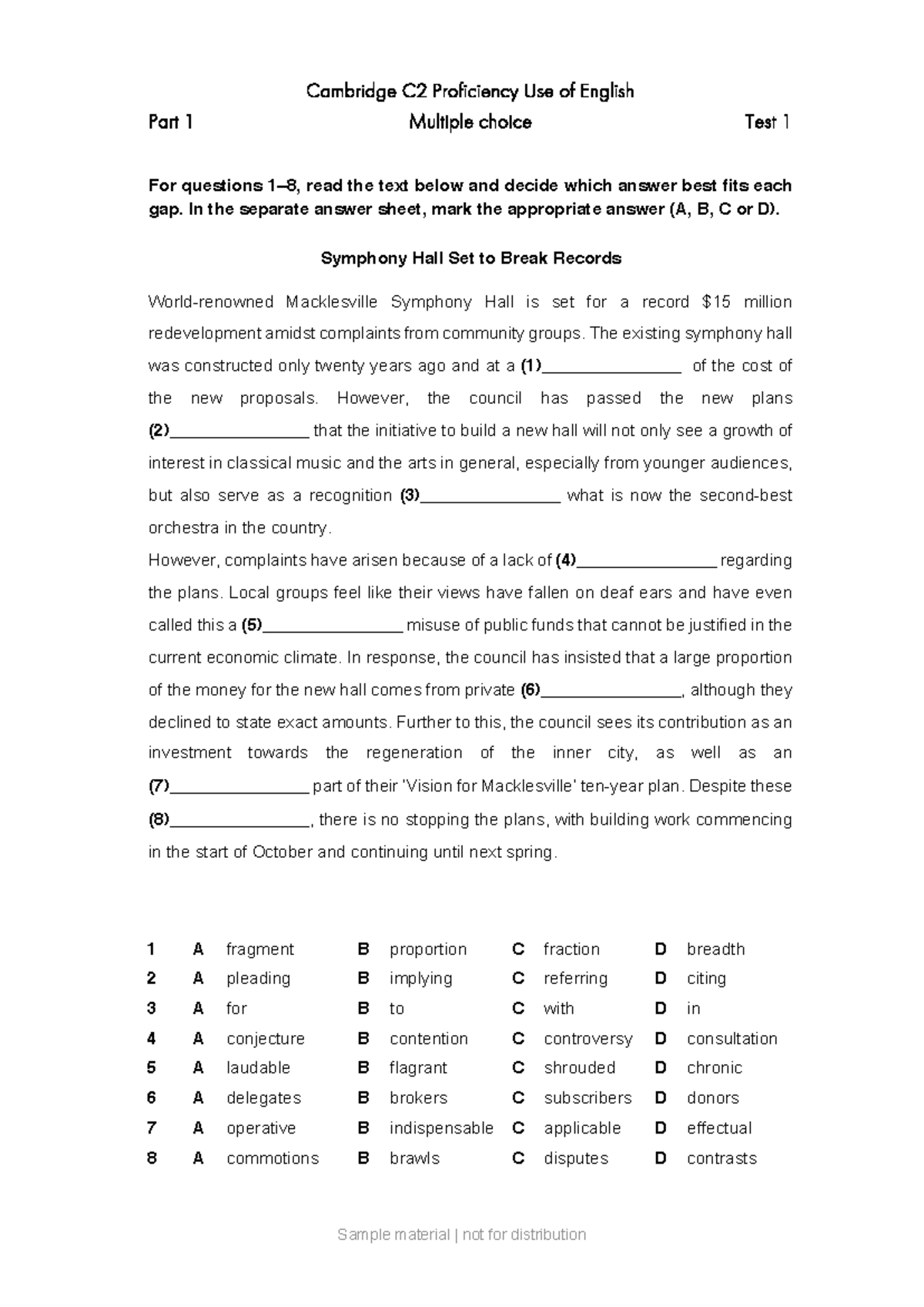 Cambridge C2 Proficiency Use of English Practice Tests Compilation ...