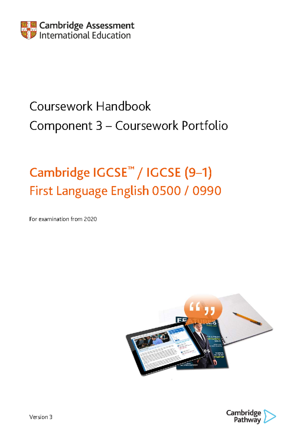 English - Y11 IGCSE Summer Project Coursework Handbook - Studocu