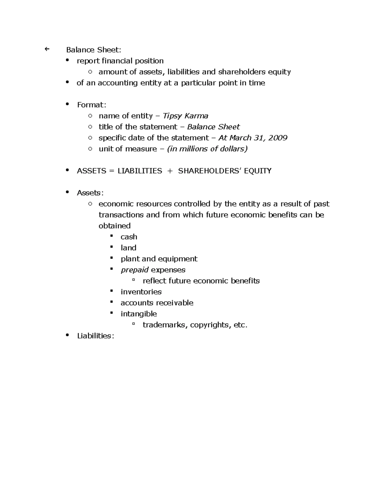 ACCT 101 Chapter 1 Key Terms and Definitions Glossary - Studocu
