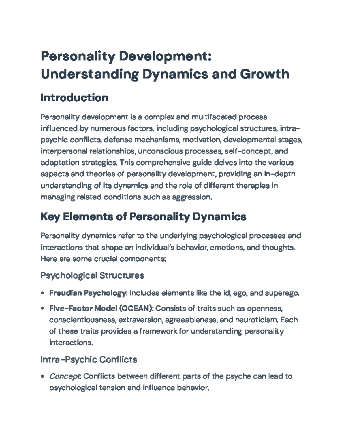 PSY 101: Personality Development Dynamics - Insights and Growth ...