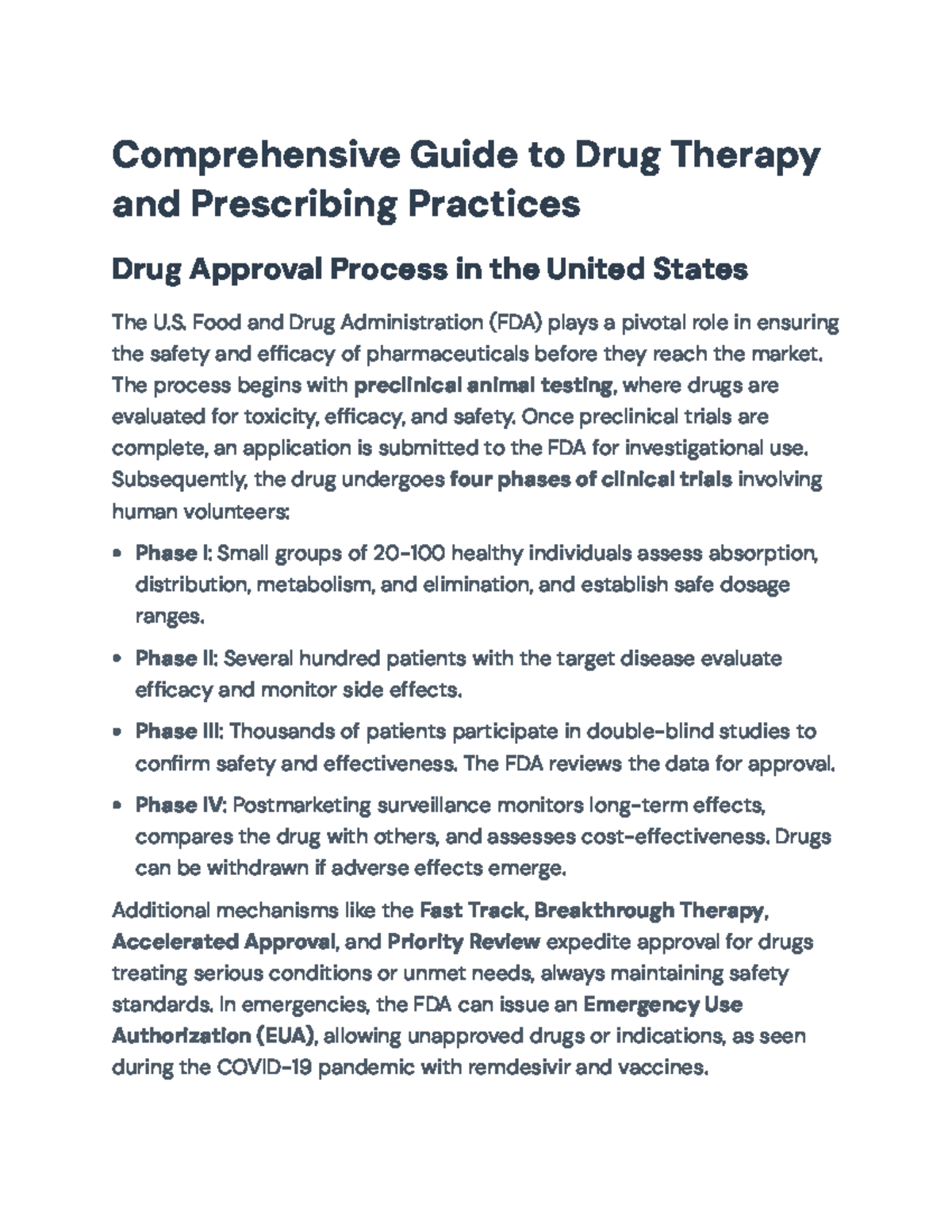 Comprehensive Guide to Drug Therapy & Prescribing Practices (PHAR 101 ...