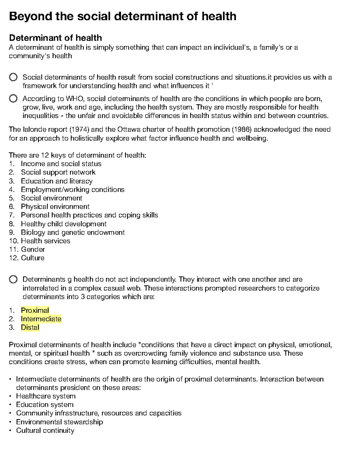 Beyond the social determinants of health - Beyond the social ...