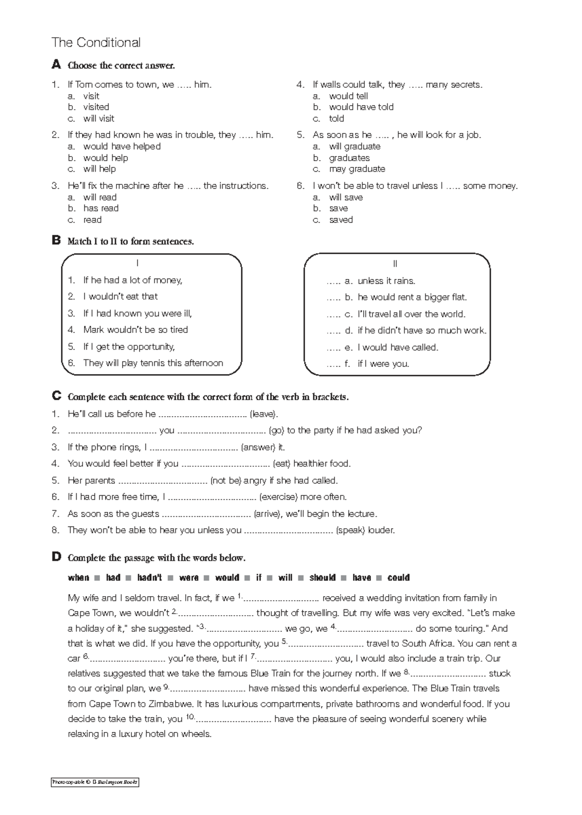 Grammar Conditional Exercises 2668: Practice and Answers - Studocu