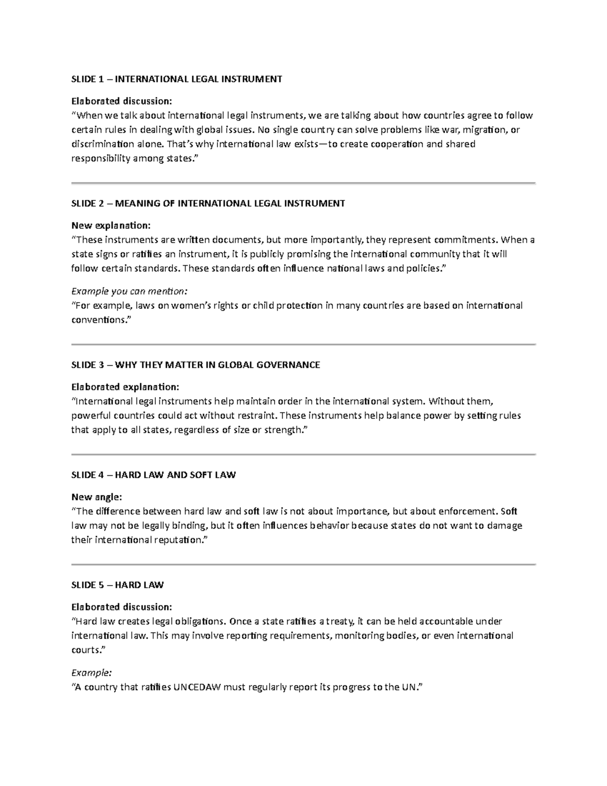 International Legal Instruments - SWPPS Overview and Analysis - Studocu