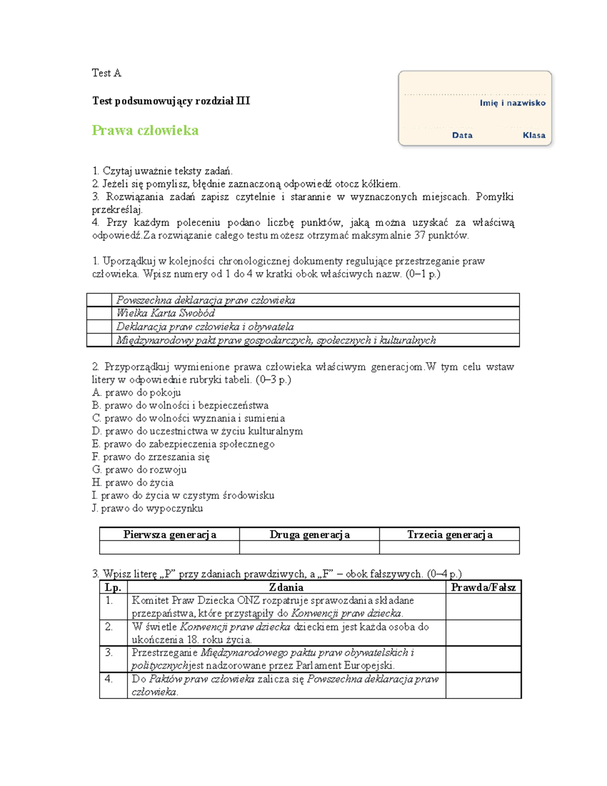 Sprawdzian Wos Prawo I Sądy Operon www.studocu.com