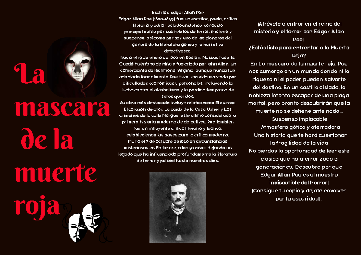 Tríptico 5: La Máscara de la Muerte Roja de Edgar Allan Poe - Studocu
