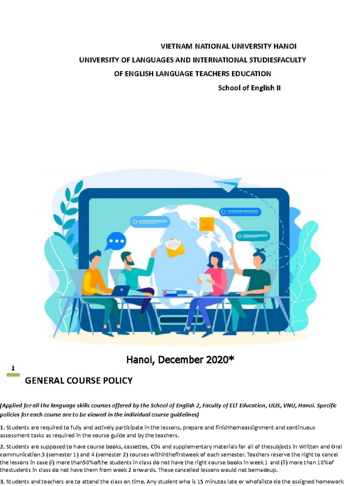 2020-2021.4ACLC23. Course Guide. Final - VIETNAM NATIONAL UNIVERSITY ...