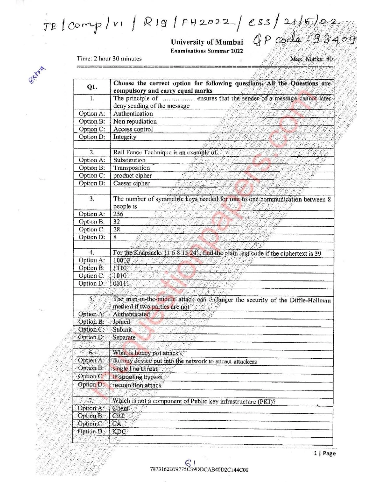 Cryptography system security notes for BE computer engineering semester ...